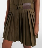 Loewe Belted pleated cotton-blend shirt dress