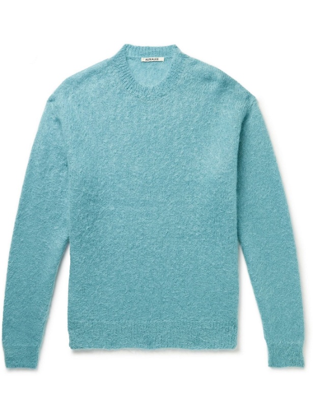 Photo: Auralee - Brushed Mohair and Wool-Blend Sweater - Blue