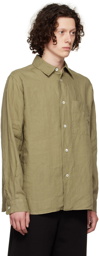 Margaret Howell Green Washed Khaki Shirt