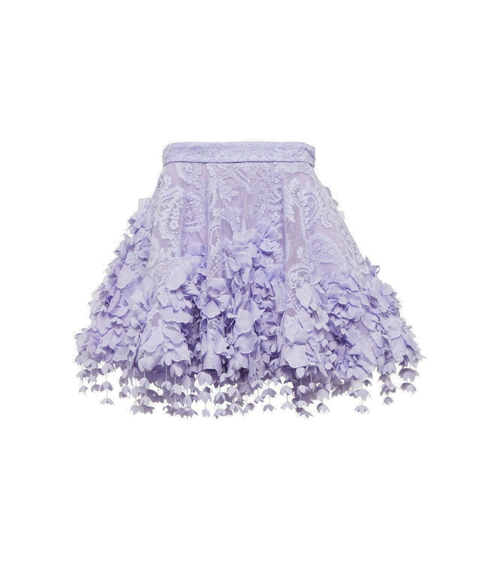 Photo: Zimmermann - High Tide Lace Flip appliqué miniskirt