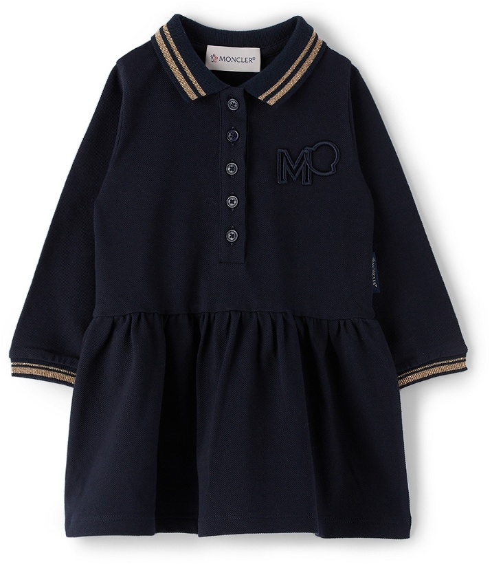 Photo: Moncler Enfant Baby Navy Cotton Piqué Dress