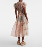 Simone Rocha Patchwork sheer organza midi dress