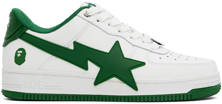 BAPE White & Green STA OS #2 Sneakers A Bathing Ape