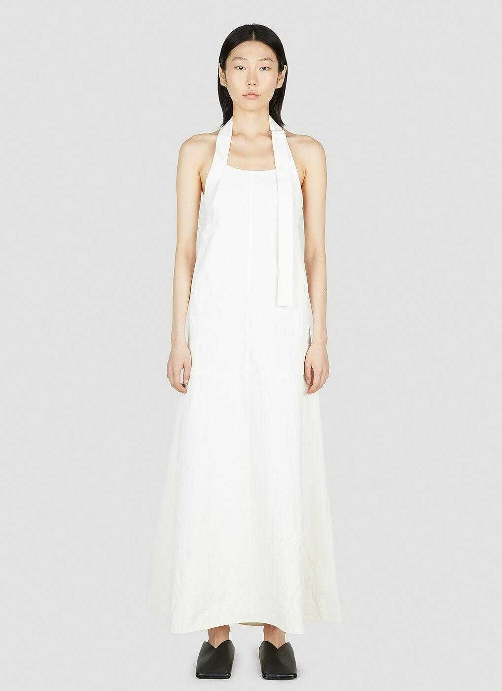 Studio Nicholson Halterneck Dress in White Studio Nicholson