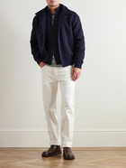 Canali - Slim-Fit Wool-Blend Zip-Up Sweater - Blue