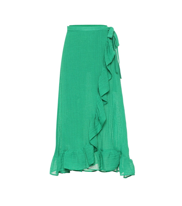 Photo: Lisa Marie Fernandez - Ruffled linen-blend gauze wrap skirt