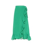 Lisa Marie Fernandez - Ruffled linen-blend gauze wrap skirt