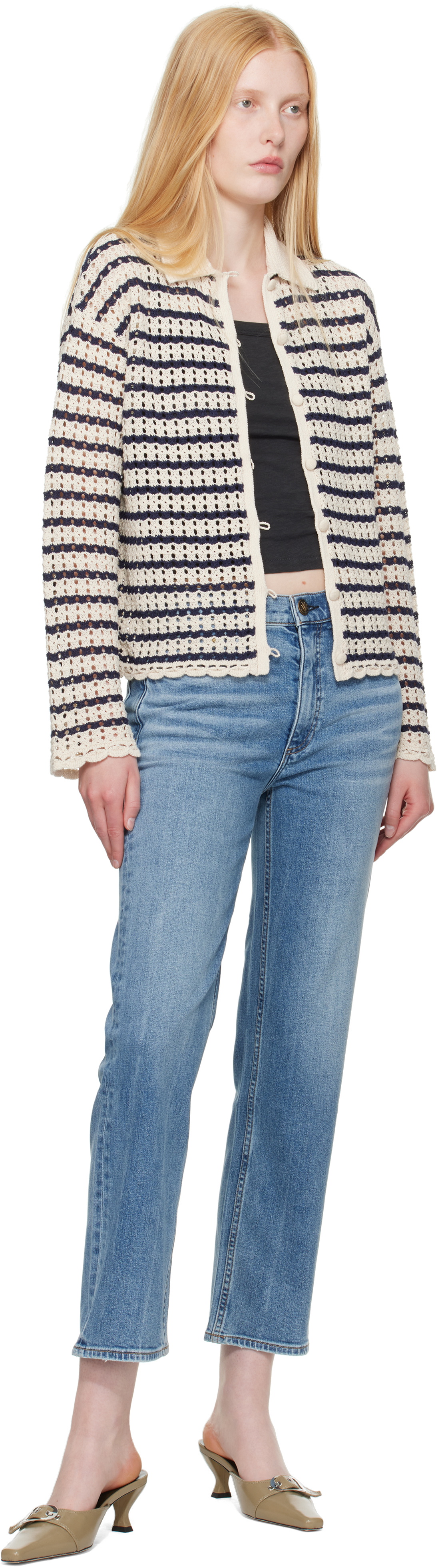 rag & bone Blue Straight Harlow Mid Rise Ankle Jeans