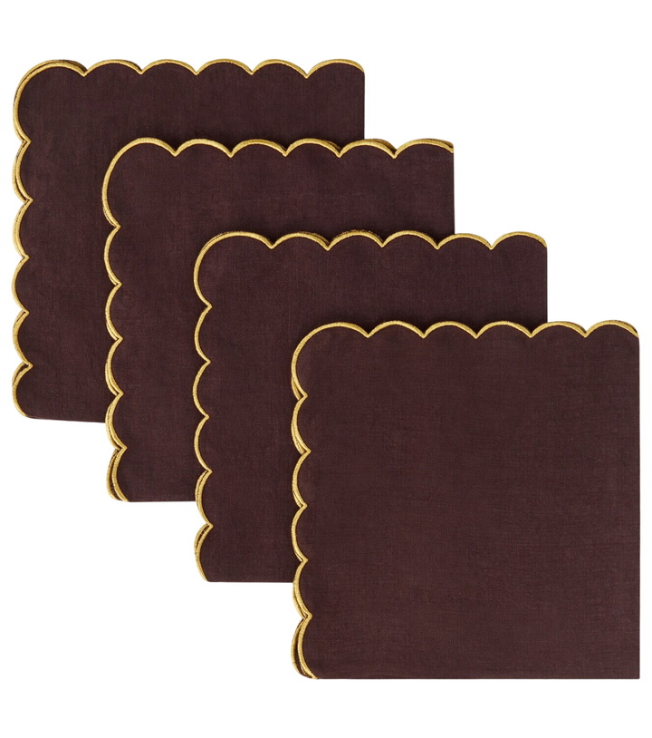 Photo: Once Milano Set of 4 scalloped linen napkins