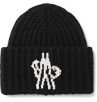 Moncler Genius - Intarsia Ribbed Wool Beanie - Black