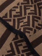 Fendi - Logo-Jacquard Wool and Silk-Blend Scarf