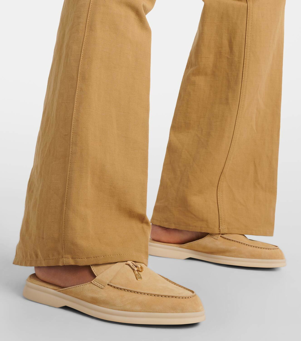 Loro Piana Charms Walk embellished suede mules