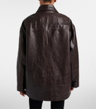 Balenciaga Oversized leather car coat
