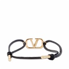 Valentino Men's V Logo Necklace in Nero