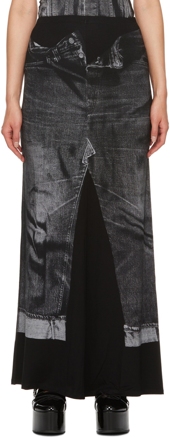 Black Trompe-L'Oeil Skirt main image 0