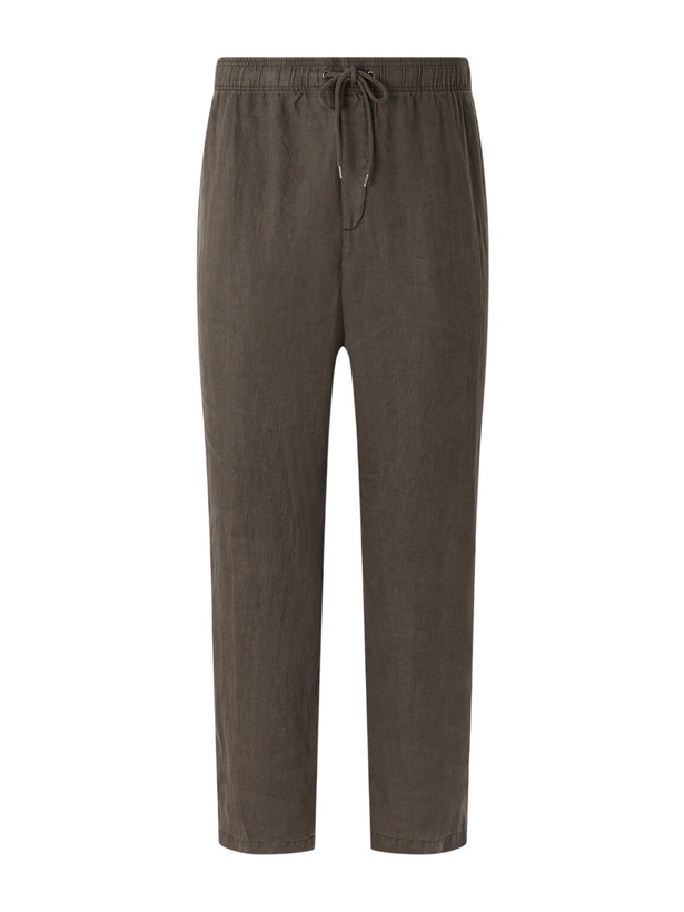 Photo: James Perse - Straight-Leg Garment-Dyed Linen Drawstring Trousers - Green