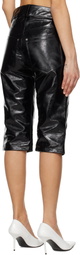 VAQUERA Black Knee Pad Leather Shorts