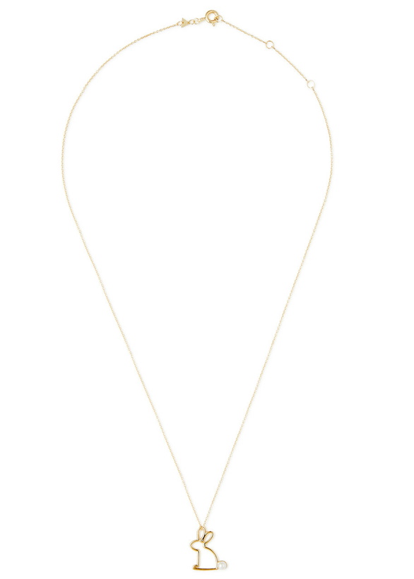 Photo: Aliita Conejito Perla 9kt Gold Necklace - One Size
