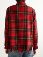Alexander McQueen - Distressed Checked Wool-Flannel Overshirt - Red