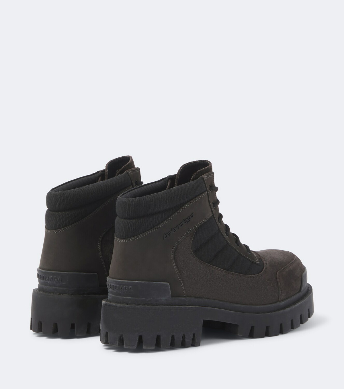 Balenciaga Combat Strike suede-trimmed lace-up boots