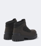 Balenciaga Combat Strike suede-trimmed lace-up boots
