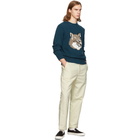 Maison Kitsune Blue Fox Head Sweater