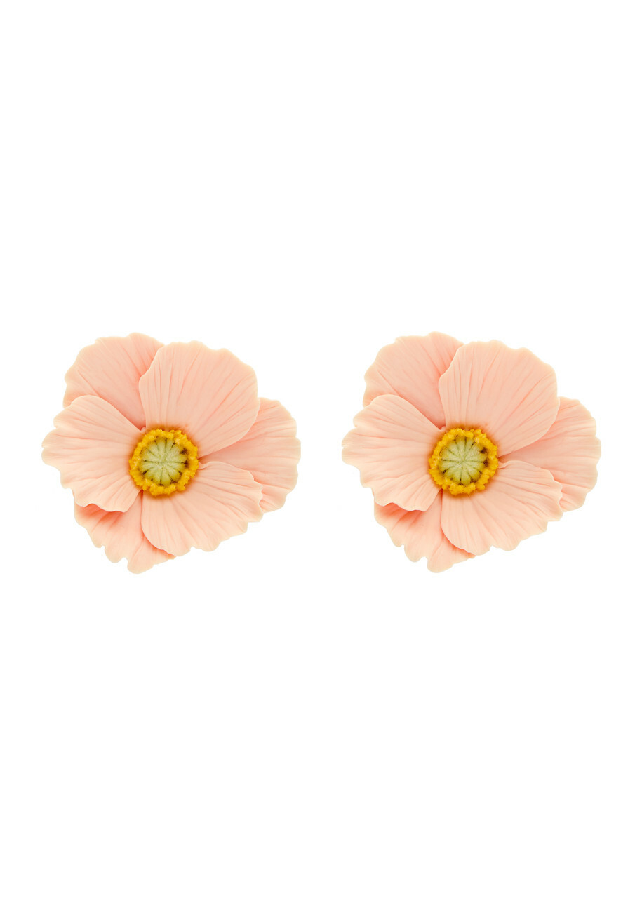 Jennifer Behr Demetria Floral 18kt Gold-plated Drop Earrings - Pink - One Size