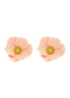 Jennifer Behr Demetria Floral 18kt Gold-plated Drop Earrings - Pink - One Size
