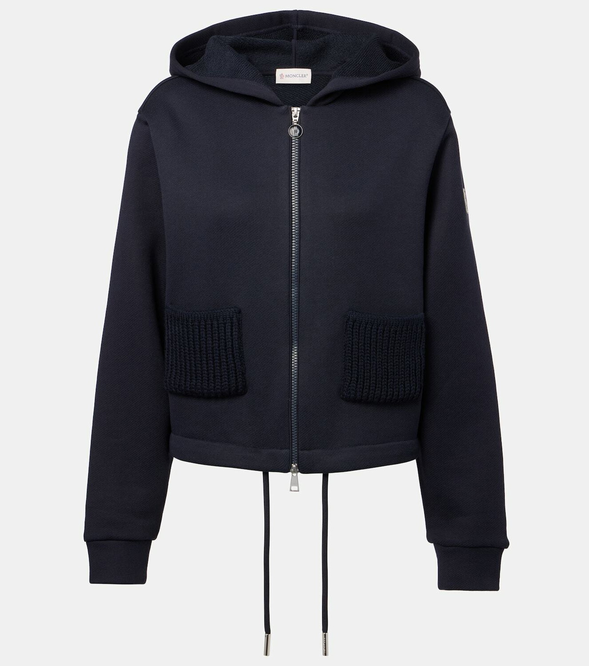 Moncler Cotton-blend jersey zip-up hoodie