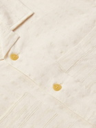 MILES LEON - Rosa Camp-Collar Striped Tumbled Cotton and Linen-Blend Shirt - Neutrals
