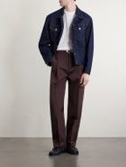 Altea - Orval Straight-Leg Cotton and Linen-Blend Gabardine Trousers - Brown