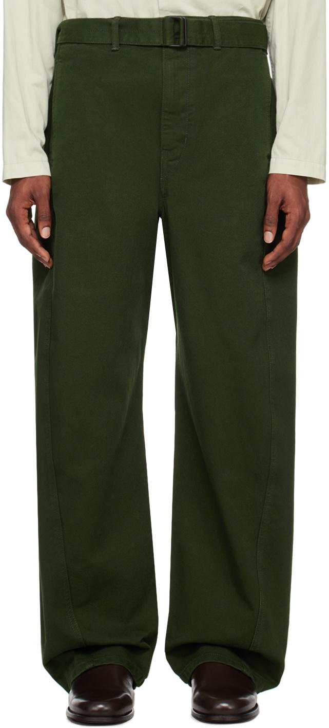 LEMAIRE Green Twisted Belted Jeans Lemaire