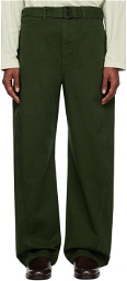 LEMAIRE Green Twisted Belted Jeans