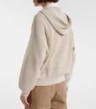 Brunello Cucinelli Open-knit cotton-blend lamé zip-up hoodie