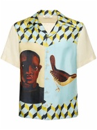 WALES BONNER - Birdsong Printed Silk Bowling Shirt