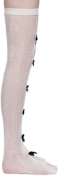 Nodress White Bow Lace High Socks