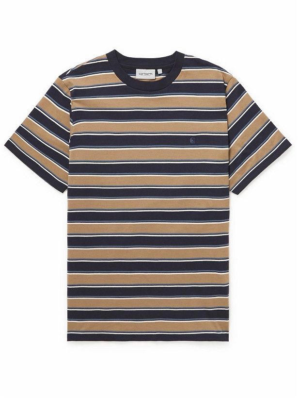 Photo: Carhartt WIP - Leone Striped Cotton-Jersey T-Shirt - Brown