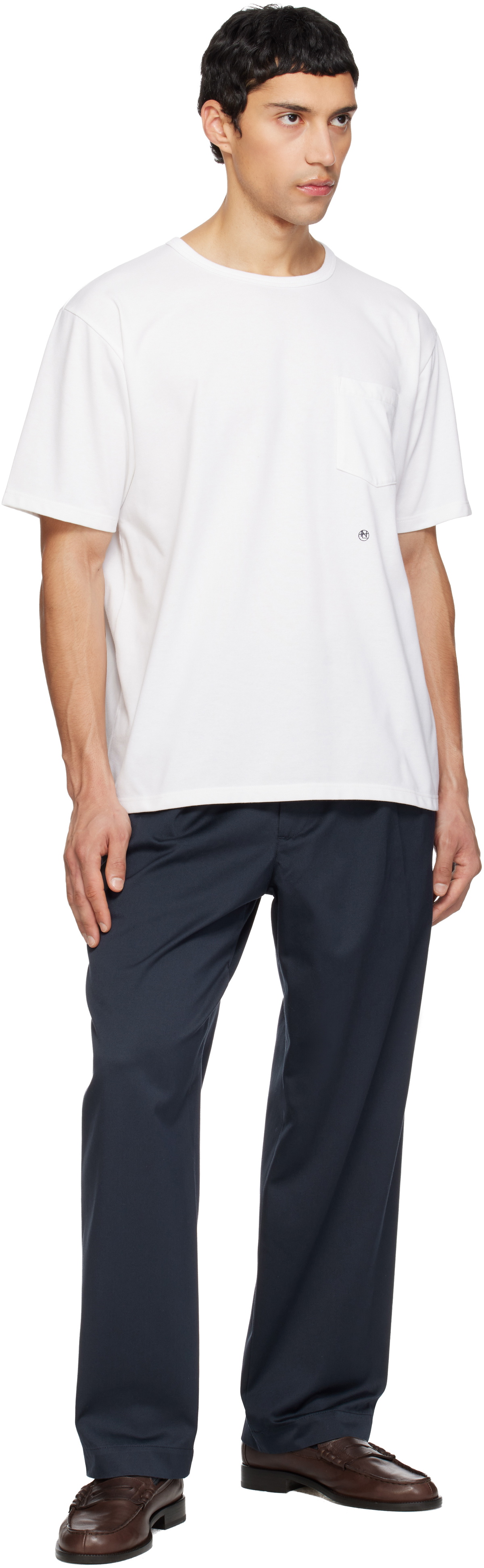 nanamica White COOLMAX Jersey Pocket T-shirt