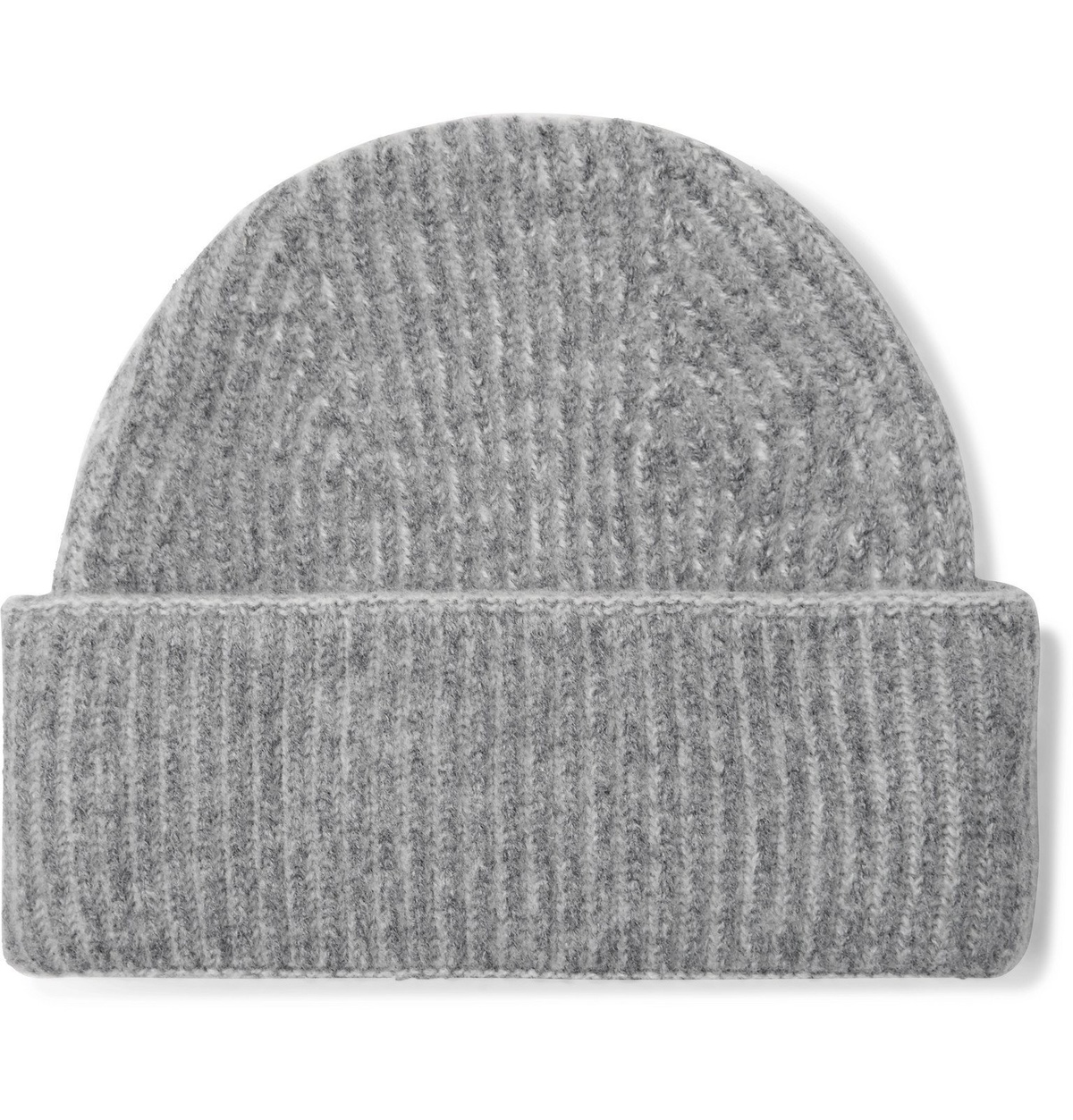 Maison Kitsuné - Logo-Appliquéd Ribbed Mélange Lambswool Beanie