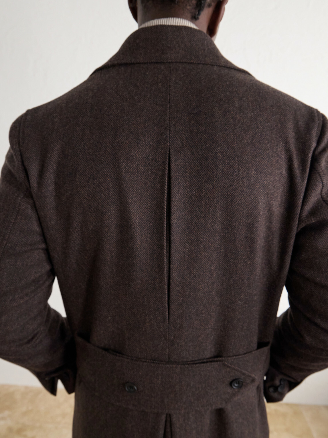 Rubinacci - Double-Breasted Herringbone Virgin Wool Twill Coat - Brown