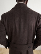 Rubinacci - Double-Breasted Herringbone Virgin Wool Twill Coat - Brown