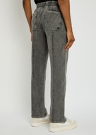Represent Initial Embroidered Cotton Sweatpants Grey