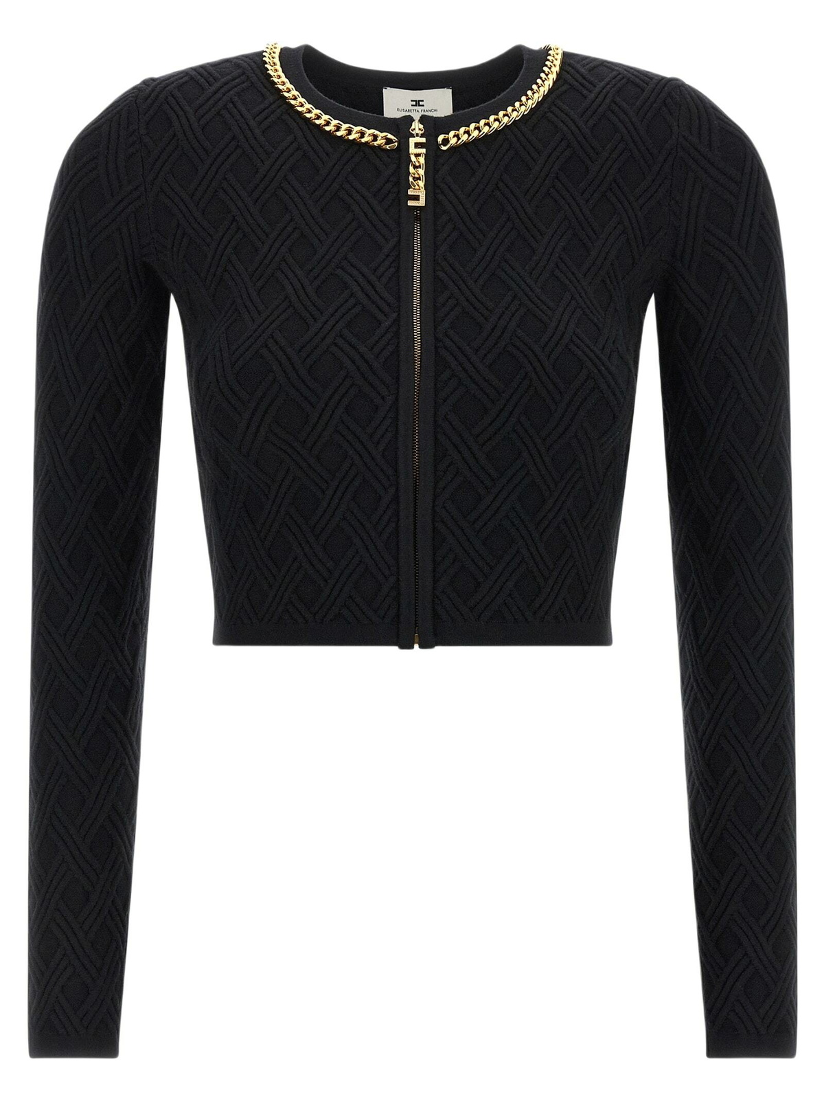 Elisabetta Franchi Jewel Zip Puller Cardigan