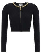 Elisabetta Franchi Jewel Zip Puller Cardigan