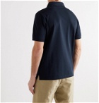 DUNHILL - Embroidered Cotton-Piqué Polo Shirt - Blue