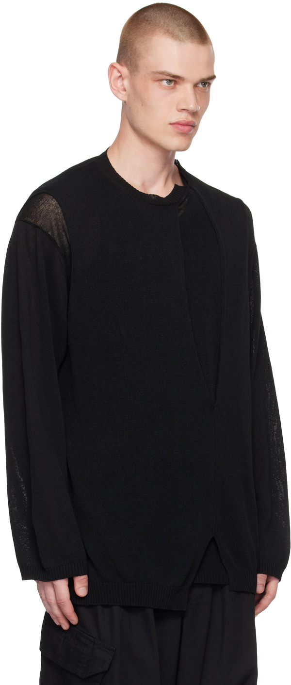 Yohji Yamamoto Black Layered Sweater
