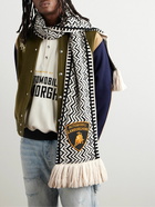 Rhude - Lamborghini Logo-Applquéd Fringed Merino Wool-Blend Scarf