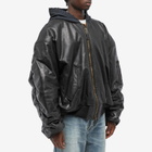 Balenciaga Men's Classic Leather Bomber Jacket in Black