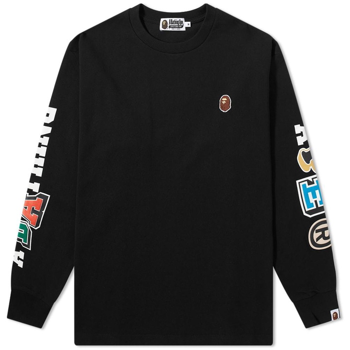 Photo: A Bathing Ape Long Sleeve Multi Fonts Relaxed Fit Tee