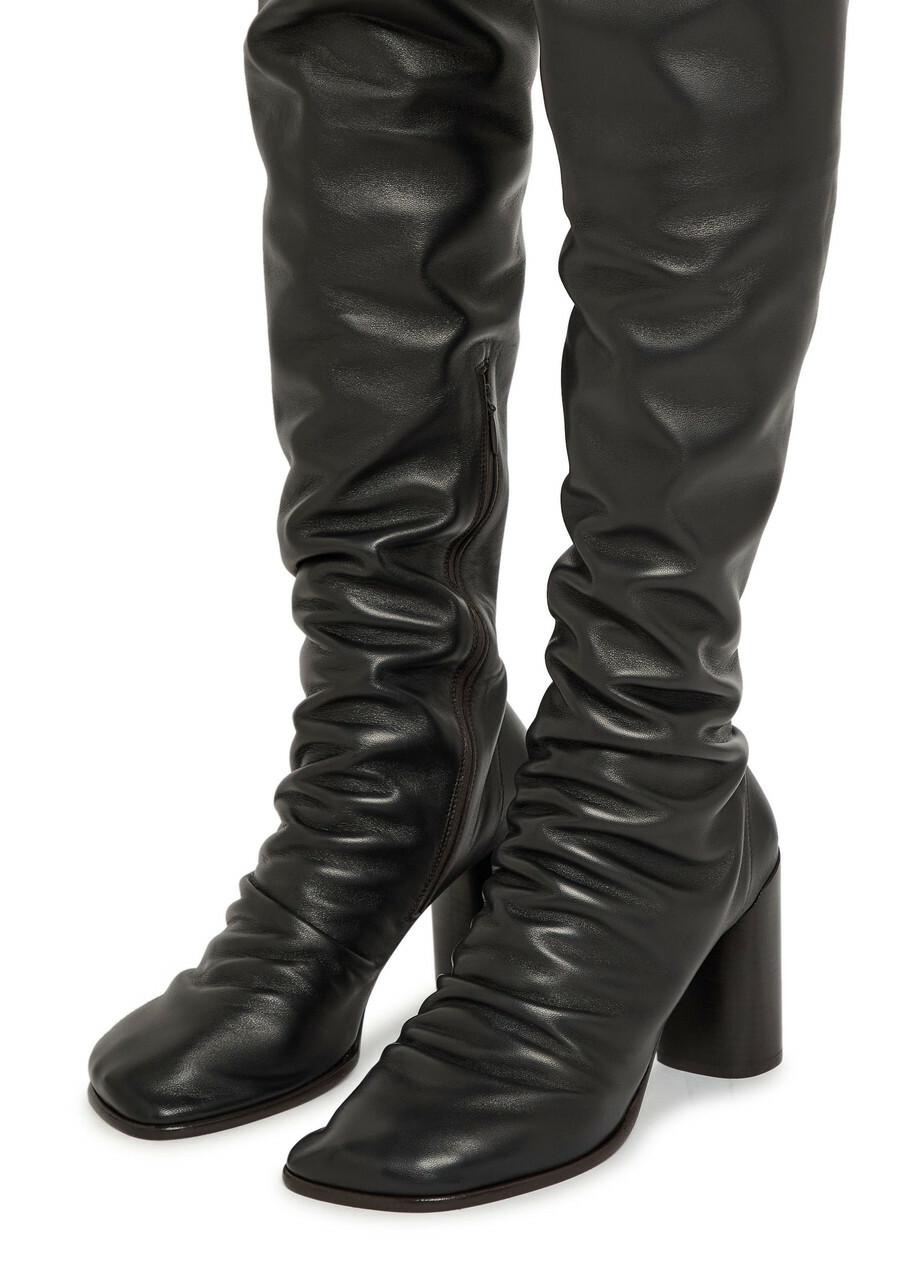 Lemaire 80 Leather Over-the-knee Boots Brown